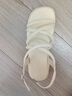 他她夏時(shí)尚百搭簡(jiǎn)約休閑涼鞋女款DWFT1BL4 米白 35 曬單實(shí)拍圖