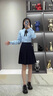 普妮姿學(xué)院風(fēng)西裝外套女春秋小個子2025新款jk制服職業(yè)裝百褶裙西服套裝 【女】單件藏青色西裝【送胸章】 L 曬單實拍圖