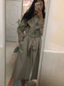 妤遇（YUUZYUUS）品牌女裝風(fēng)衣外套女2025春秋新款韓版氣質(zhì)英倫風(fēng)中長款過膝大衣 卡其色 M 曬單實拍圖