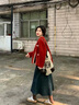 艾美琦美（AIMEIQIMEI）紅色法式小香風(fēng)羊羔毛絨外套女秋冬季2024新款小個(gè)子加絨加厚上衣 紅色（加厚） 加絨 M 曬單實(shí)拍圖