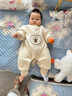 優(yōu)奇嬰兒衣服秋冬寶寶連體衣超萌洋氣小熊搖粒絨哈衣滿(mǎn)月韓版外出爬服 小熊 80cm 曬單實(shí)拍圖