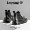 Leaveland楓葉切爾西靴男秋季新款潮流厚底增高馬丁靴戶外防滑耐磨雪地靴男 黑/銀 【標(biāo)準(zhǔn)皮鞋碼】 41 (255mm) 曬單實(shí)拍圖