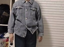 真維斯男童牛仔外套春秋款兒童帥氣夾克上衣中大童新款春裝學生時尚童裝 藍 云紋中國 160 曬單實拍圖