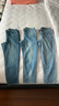 Lee413標準高腰小直腳中藍色女牛仔褲復古潮流A06422 曬單實(shí)拍圖