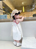 幼歌（YOUGE）嬰幼兒夏季新款可愛草莓吊帶裙寬松透氣柔軟撞色裙子潮 奶白 90 cm 曬單實(shí)拍圖