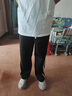 益帛條紋休閑褲男秋冬款美式高街潮流寬松闊腿直筒垂墜感拖地長(cháng)褲子男 黑色 L【建議115-135斤】 曬單實(shí)拍圖