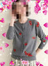 恒源祥提花針織開(kāi)衫女純羊毛秋冬新款圓領(lǐng)單排扣外穿女裝毛衣外套媽媽裝 彩花灰 M /165/88A 曬單實(shí)拍圖