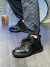 摩蓓 MOERBAI真皮男鞋2024新款春秋款頭層牛皮休閑運動(dòng)跑步鞋男士鞋子老爹鞋潮 黑色 單層 39 曬單實(shí)拍圖