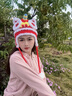 溪谷幽幽春晚同款手工紅色老虎頭帽子女款秋冬季2024毛線(xiàn)帽新年兒童醒獅帽 成人款（中國風(fēng)） 均碼（親子款) 曬單實(shí)拍圖