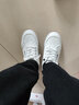 大東女士春秋網(wǎng)面小白鞋子女新款夏季平底百搭透氣運動(dòng)休閑韓版板鞋 白色皮面 顯瘦版型，腳寬腳胖拍大一碼 36 曬單實(shí)拍圖