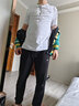 李寧（LI-NING）運動(dòng)套裝男短袖t恤長(cháng)褲子男士衣服秋季跑步健身籃球服休閑套裝 白/黑【秋季運動(dòng)】 L(175) 曬單實(shí)拍圖