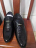 老爺車(chē)鱷魚(yú)紋皮鞋男秋冬加絨商務(wù)正裝牛皮增高男鞋尖頭亮皮男士棉皮鞋 2112黑色[平跟單里] 40 曬單實(shí)拍圖