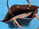 HR赫蓮娜女包線(xiàn)下同款單肩歐美手提包媽咪袋簡(jiǎn)約復古大容量托特包 深咖色/棕色【大號】 曬單實(shí)拍圖
