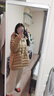 S.DEER圣迪奧女裝時(shí)尚連帽寬松羽絨服S23463105 紅棕/29 S 160 曬單實(shí)拍圖