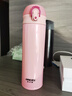 哈爾斯304不銹鋼保溫杯彈蓋輕量戶外車載500ml容量 蜜桃粉 500ml 曬單實(shí)拍圖