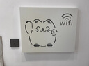 藝環(huán)宇電表箱裝飾畫配電箱多媒體遮擋路由器網(wǎng)線盒掛畫弱電箱集線箱壁畫 WIFI發(fā)財貓【白框PVC材質(zhì)】 40*30容納30*20上掀 曬單實拍圖