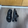 Leaveland楓葉男鞋夏季涼鞋男新款軟底真皮羅馬鞋子男兩用防滑休閑沙灘鞋男 黑色【標(biāo)準(zhǔn)皮鞋碼】 41 曬單實(shí)拍圖