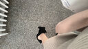千緹姿高跟鞋黑色法式單鞋女細跟蝴蝶結絨面中跟尖頭 黑色[10cm] 38 曬單實(shí)拍圖