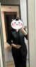 Navigare意大利小帆船女士緞面休閑西服七分袖休閑西裝2311804510 黑 L  曬單實(shí)拍圖