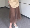 江南布衣（JNBY）秋冬新品半身裙輕盈網(wǎng)紗優(yōu)雅長(cháng)款氣質(zhì)A型腰裙休閑通勤5O7D24830 216/臘粉駝色 XS 曬單實(shí)拍圖