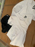 阿迪達斯（adidas）運動套裝男裝 2026夏季新款時尚休閑短袖T恤 跑步快干褲兩件套 【黑色三條紋】短袖+長褲 2XL 曬單實拍圖