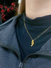 中國黃金（CHINA GOLD）黃金項鏈女足金雙魚共舞項鏈鎖骨鏈七夕情人節(jié)禮物送女友老婆 雙魚共舞項鏈約3.9g*品牌禮盒 曬單實拍圖