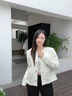太平鳥 邂逅 珠片紗粗花呢四口袋小香風外套女2024秋季外套新款 米白 S 曬單實拍圖