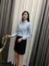 伊婭莎加絨襯衫男女同款職業(yè)裝白領(lǐng)商務(wù)正裝打底保暖內搭襯衣工裝工作服 女-藍色加絨襯衫單件 XL 曬單實(shí)拍圖