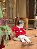 幼歌（YOUGE）嬰幼兒波點(diǎn)木耳邊領(lǐng)毛衣萌趣可愛(ài)小兔蘑菇布繡提花毛衣 大紅色 80 cm 曬單實(shí)拍圖
