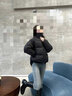 AEMAPE羽絨棉服女冬短款加厚棉襖小個(gè)子寬松休閑外套潮流韓版面包服外套 黑色 L 建議115-125斤 曬單實(shí)拍圖