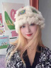 CHANEELR & KARITH帽子女秋冬季醒獅帽毛絨顯臉小兔毛漁夫帽生日小眾禮物送女友老婆 淺卡其拼藍 均碼 曬單實拍圖