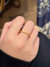 老福黃金黃金戒指女足金紫荊花浮雕指環(huán)送女友送老婆生日禮物情人節(jié)禮物 半環(huán)紋戒指(約0.5g)#13圈號(hào) 曬單實(shí)拍圖