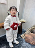 班喜迪嬰兒衣服冬裝嬰幼兒連體衣過年拜年服寶寶喜慶新年禮服外出服冬季 米色 90cm 曬單實(shí)拍圖