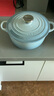 酷彩（Le Creuset）進口琺瑯鍋鑄鐵22/24/26cm圓形鍋湯鍋燜蒸燉煮鍋燉鍋煲湯微壓鍋 水晶藍（金屬蓋耳） 20cm 曬單實拍圖