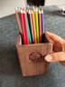 時(shí)光林實(shí)木筆筒創(chuàng  )意中國風(fēng)黑胡桃木窗花藝術(shù)筆筒辦公文具中式筆筒收納盒 黑胡桃木【雙格筆筒】禮盒裝 筆筒02 曬單實(shí)拍圖