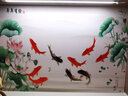 年年有余荷花九魚(yú)圖橫版玄關(guān)裝飾壁掛畫(huà)客廳招財沙發(fā)背景墻貼自粘 背膠（背面帶膠，撕掉可貼） 80×40厘米年年有余 2000 曬單實(shí)拍圖