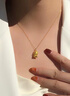 中國黃金（CHINA GOLD）足金心動萌龍吊墜女黃金項鏈愛心本命年生肖龍生日禮物送女友 萌龍吊墜+S925鏈 約1.2g 曬單實拍圖