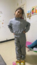 可可鴨（QQ DUCK）童裝兒童套裝女童開(kāi)衫外套褲子學(xué)生運動(dòng)衣服網(wǎng)球運動(dòng)灰色；150 曬單實(shí)拍圖