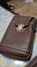 手機包真牛皮男肩帶斜挎包穿皮帶多功能豎款戶(hù)外工地干活手機包 7寸咖啡色 18*10*4.5厘米 曬單實(shí)拍圖