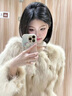 瑞秋兒仿狐貍毛外套女冬季新款女裝短款小個(gè)子加厚加絨毛毛保暖衣服 卡其色 S 曬單實(shí)拍圖