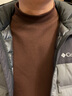 布先生熱膽小高領(lǐng)加厚長(cháng)袖打底白色T恤男春秋純色打底衫上衣KT01878 【小高領(lǐng)】暖焦糖 XL /180 曬單實(shí)拍圖