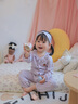 湯尼倍兒湯尼倍兒嬰兒洋氣套裝春秋女寶寶長袖家居服分體衣服夏季空調(diào)睡衣 淺紫色 73 cm 曬單實拍圖