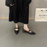 星期六法式瑪麗珍鞋女2026新款真皮尖頭單鞋方根淺口小皮鞋一字帶季涼鞋 黑色 37 曬單實(shí)拍圖