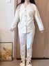 雅鹿棉睡衣女2025春秋季新款長(cháng)袖新中式甜美少女休閑外穿家居服套裝 88004G[100%純棉 抗菌] L [建議100 120斤] 曬單實(shí)拍圖