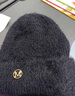 飛鷹城堡針織帽大頭圍毛線(xiàn)帽子女冬季防寒加厚保暖護耳顯臉小套頭月子冷帽 薄絨款-黑色 【均碼彈力大】頭圍55-60CM 曬單實(shí)拍圖