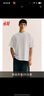 H&M男裝女裝T恤柔軟時(shí)尚圓領(lǐng)寬松舒適休閑情侶裝短打底衫1074658 白色 M 175/100 曬單實(shí)拍圖