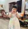 靚貝城堡女童公主裙夏裝2025新款兒童寶寶蝴蝶結(jié)漸變彩虹吊帶裙女孩連衣裙 漸變色 130 碼適合身高115-125厘米 曬單實(shí)拍圖