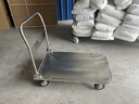 瀚盾 不銹鋼平板車(chē)手推車(chē) 拖車(chē)折疊推貨車(chē)運貨搬運車(chē)小推車(chē)拉貨車(chē) 202不銹鋼100*60配6寸重型橡膠輪 曬單實(shí)拍圖