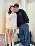 MDlila【兩件裝】情侶裝衛(wèi)衣春秋季2025新款一男一女潮牌套裝衣服定制 男生白+女生白 薄款 L 男生+女生M 曬單實拍圖