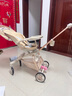 semmook遛娃神器嬰兒推車0-6歲用折疊可坐可躺帶減震雙向高景觀溜娃車 香檳金皮蓬【雙餐盤】 曬單實拍圖